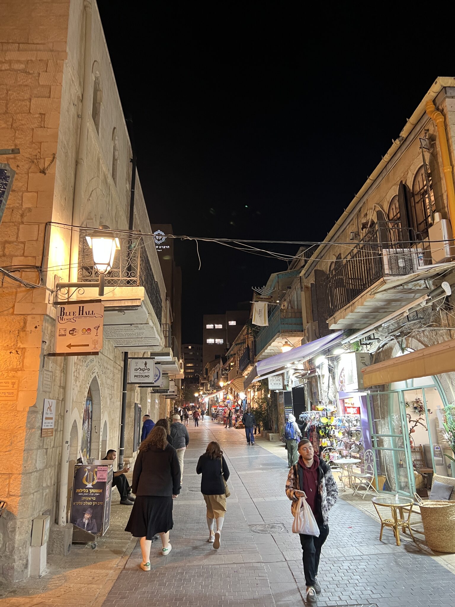 Gasse in Jerusalem bei Nacht